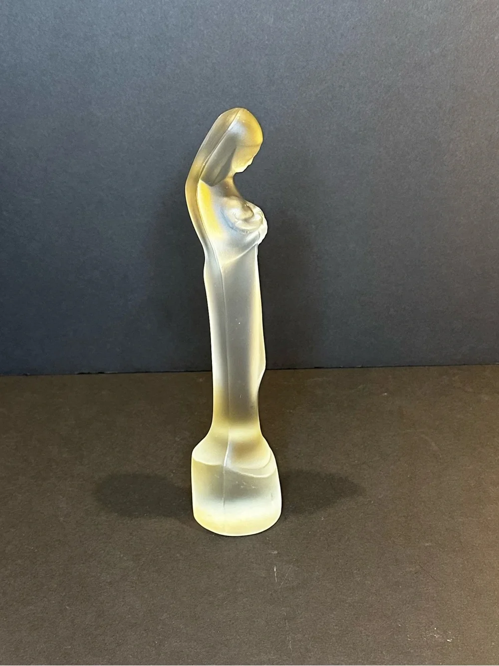 🌟HP🌟VTG Stef Uiterwaal Leerdam Art Deco Madonna & Child Frosted Glass Sculpture